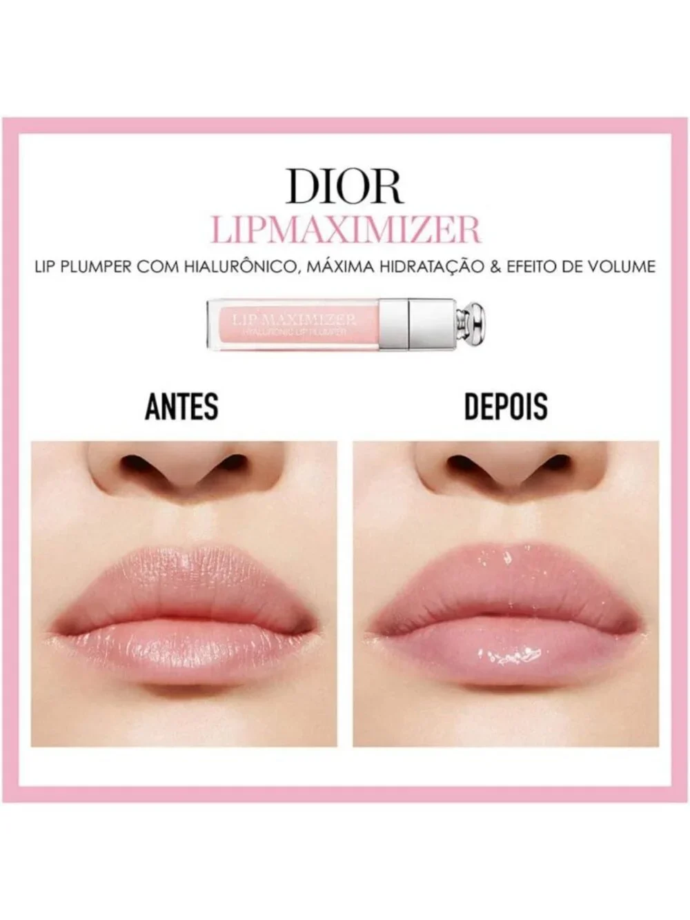 Lip Plumper Gloss - Hydrating Pink Shine, Volumizing Lip Treatment, Full Size